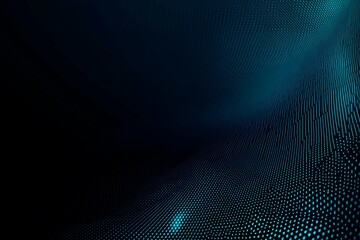 Obraz premium Abstract close-up of a glowing blue digital circuit board, showcasing intricate connections and technological design on a black background. 