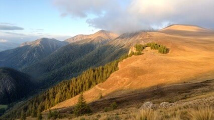 sunset in the mountains