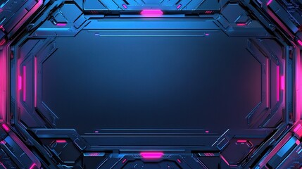 Obraz premium Abstract Blue and Pink Background with Futuristic Game Design Elements