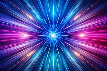 Abstract Radial Lines Geometric Background: Blue, Purple, Pink Data Flow Tunnel Explosion Star Motion Effect