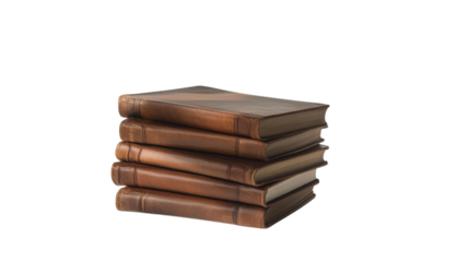 Vintage Leather Bound Books Stacked on a White Surface for Classic Literature Aesthetic in Home Decor or Library Setup.