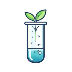 A young plant sprout growing inside a test tube