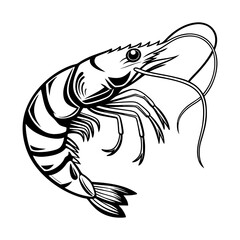 Shrimp Vector Style silhouette Art Design
