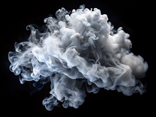 Abstract Smoke Art: Isolated Black Background, Whimsical Swirls, Rule of Thirds Composition