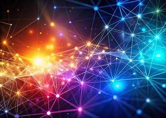 Obraz premium Abstract Technology Background: Futuristic Particle Lines Mesh Network Design