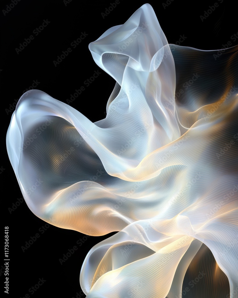 Poster bioluminescent abstract digital art studio colorful background dark environment close-up visual conc