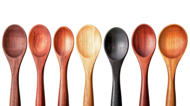 High-Quality Wooden Spoon Isolated on a Transparent or White Background Ideal for Cooking and Kitchen Decor.