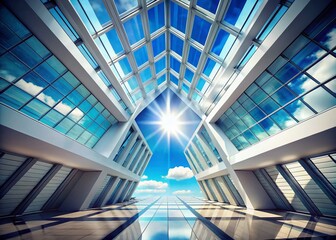 Obraz premium Abstract White Skylight Architectural Background - Modern 3D Design