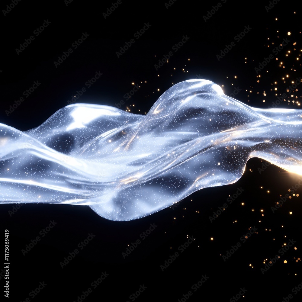 Poster dynamic particle flow action in digital abstract background vibrant environment visual content artis