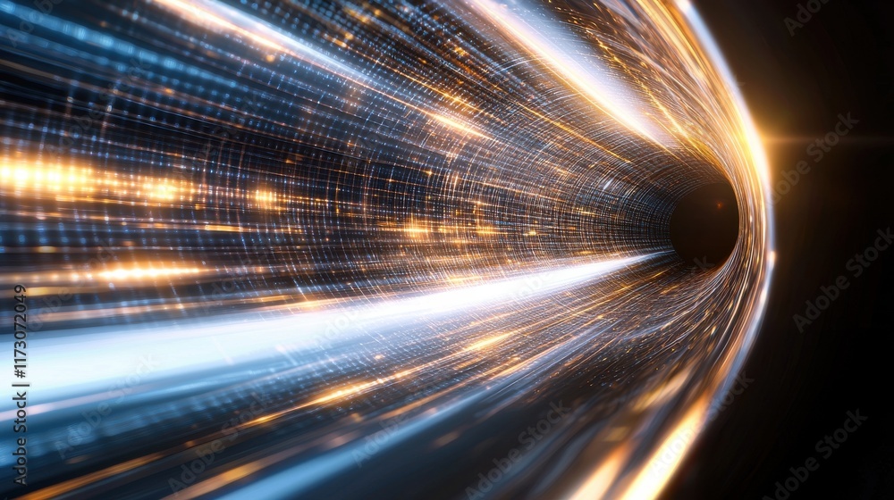 Poster dynamic digital abstract background of high-tech futuristic light streams virtual space graphic desi