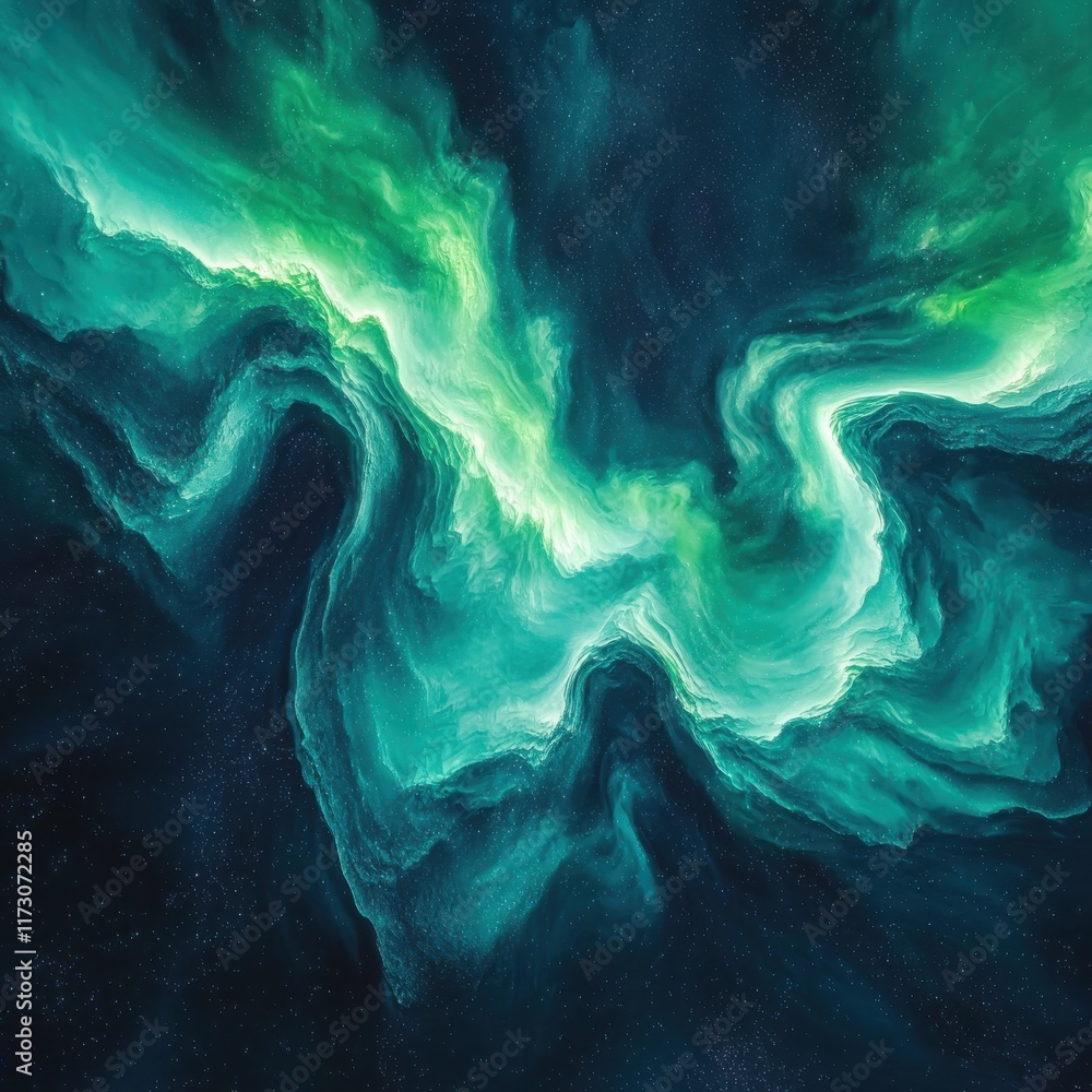Poster dynamic digital aurora background effects abstract design graphic artwork vivid colors smooth flow c