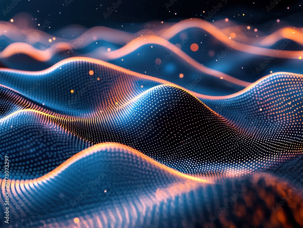 Poster dynamic galactic vortex waves abstract digital art modern visualization vibrant environment artistic