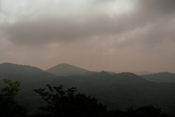 clouds in the mountains