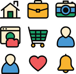 Web icon set. Website set icon vector. for computer and mobile