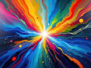 Obraz premium Vibrant Cosmic Explosion: Abstract Universe Art