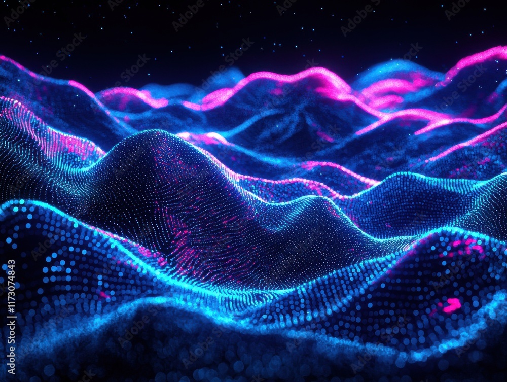 Poster dynamic galactic vortex waves digital abstract background futuristic environment cosmic viewpoint vi