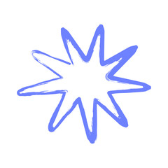 Hand drawn star drawing. Star in doodle style. Stylized star isolated from background. Vector illustration