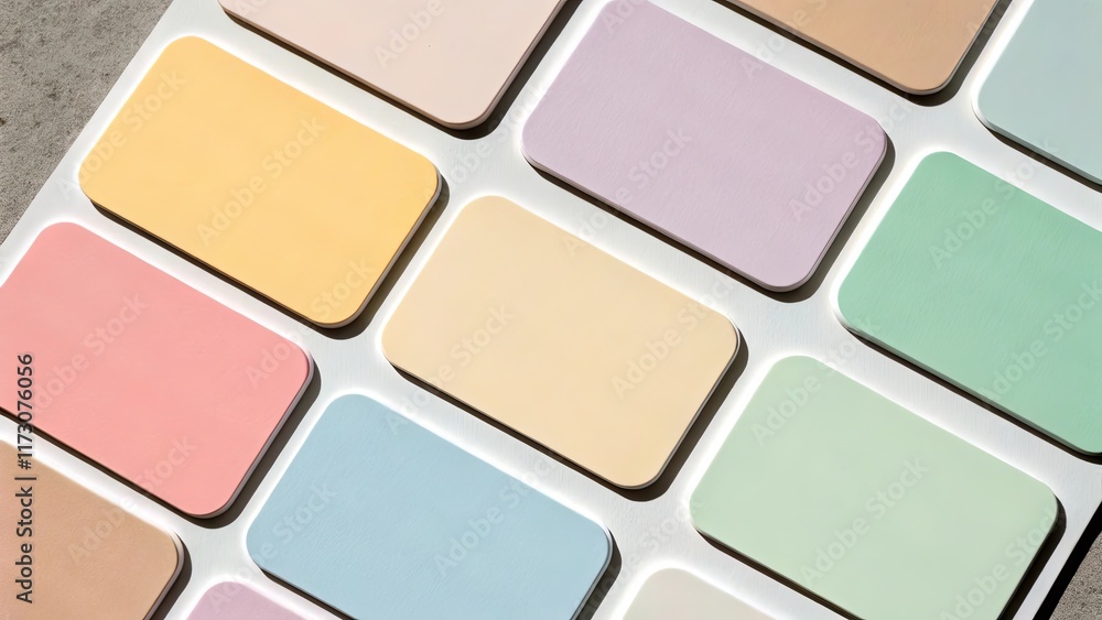 Aufkleber A row of colorful squares with a white background