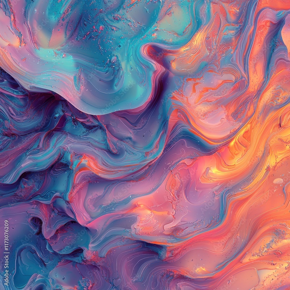 Poster vibrant abstract gradient swirl art digital composition colorful background modern design artistic c