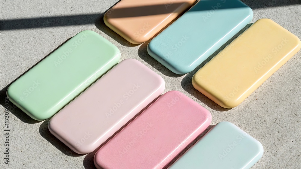 Aufkleber a row of cell phone cases in different colors