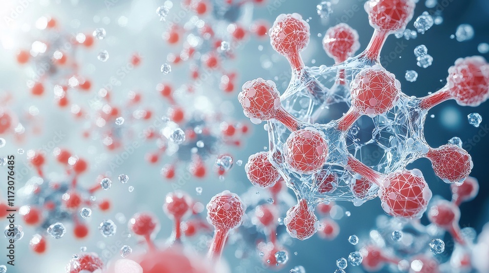 Poster dynamic molecular structures digital abstract background science content digital environment close-u