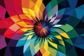 Sunburst Color Wheel: A Vibrant and Eye-Catching Digital Art Piece
