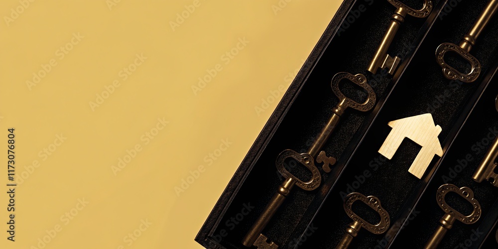 Aufkleber A set of keys with a house key in the middle
