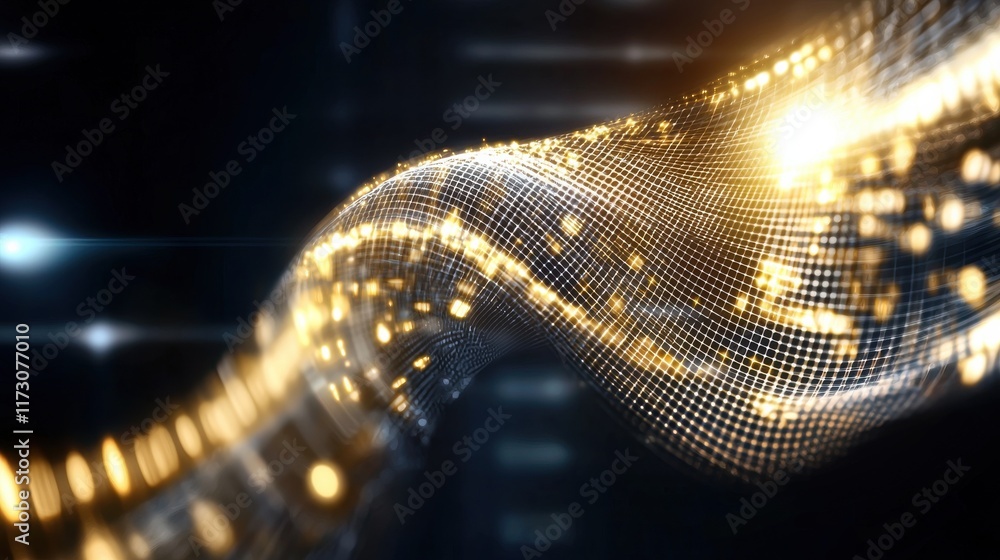Poster dynamic digital abstract background of cyber grid texture futuristic concept visual art digital envi