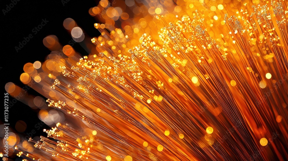 Poster dynamic fiber connection abstract digital art technology vibrant environment close-up view visual co