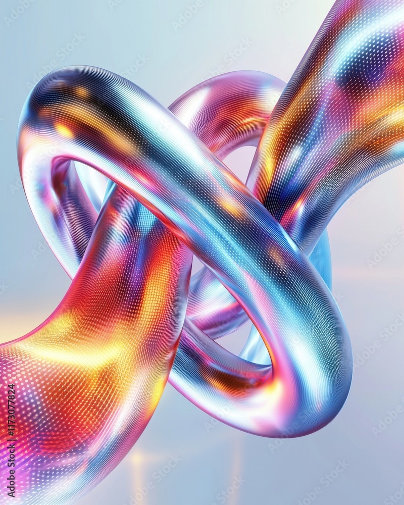 Poster captivating digital abstract infinity loop patterns modern art graphic design vibrant environment 3d