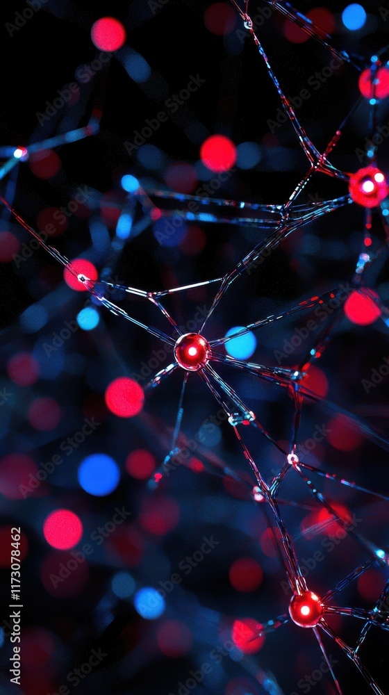 Poster futuristic digital abstract background with high-tech neural connections technology visual art dark 