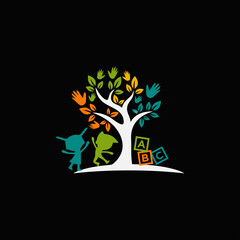 CHILD CARE Academy business logo designs vector concept