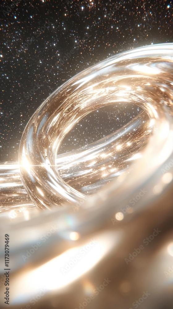 Poster galactic vortex waves in digital abstract background cosmic environment 3d visualization space conce