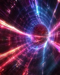 Dynamic holographic particle stream digital space abstract visualization futuristic environment 3d perspective technology concept