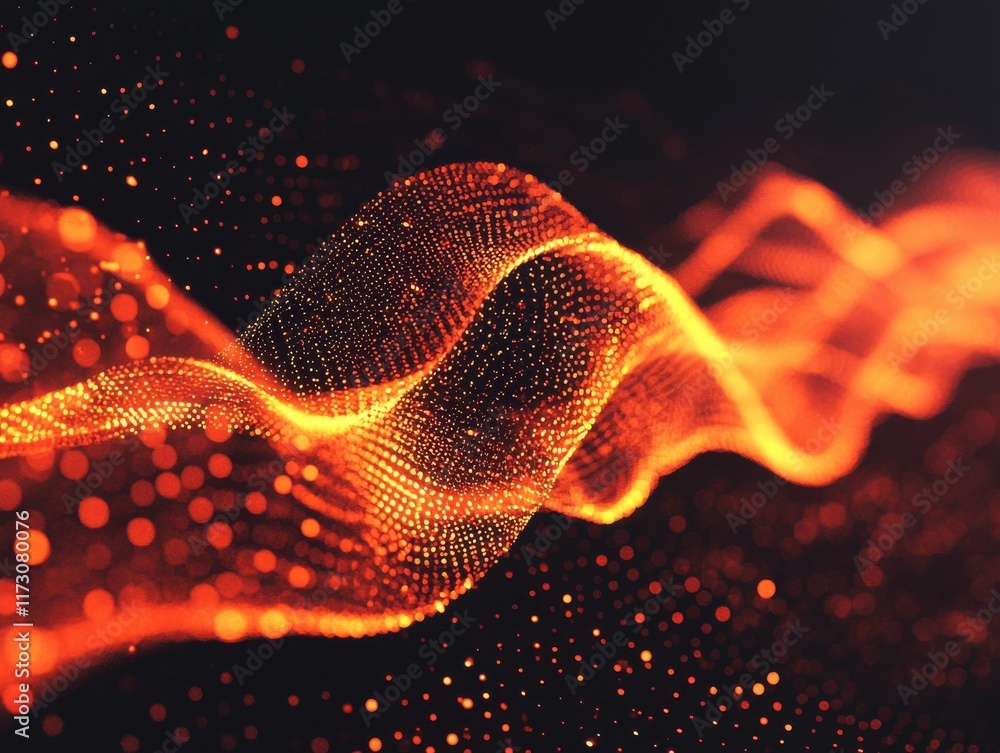 Poster dynamic energy wave patterns digital abstract background visual art dark environment close-up view m