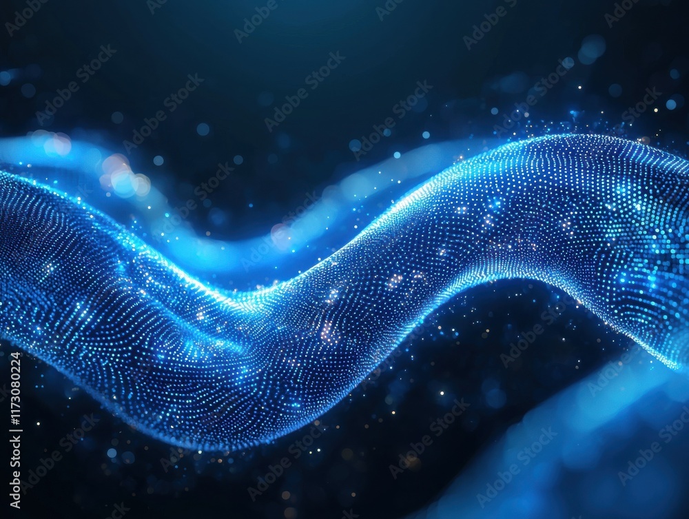 Poster dynamic digital abstract background of neon geometric paths technology space visual art futuristic c