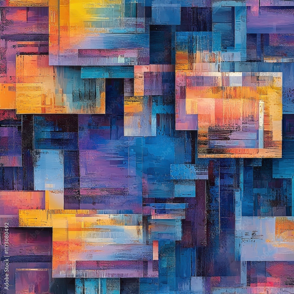 Poster dynamic geometric abstract art vibrant spectrum digital background modern aesthetic high-resolution 