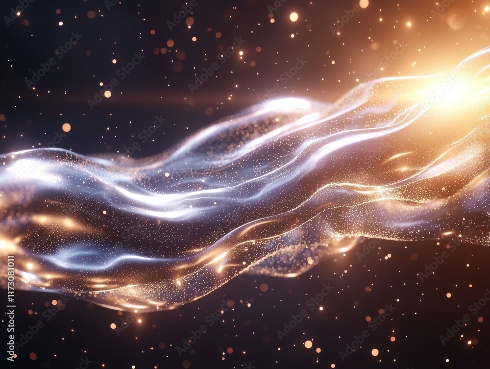 Poster dynamic plasma waves abstract digital background futuristic design cosmic environment ethereal viewp