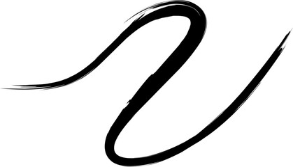 A minimalistic black brushstroke squiggle with flowing, abstract curves on a white background, evoking simplicity and modern design. Perfect for logos or artistic projects