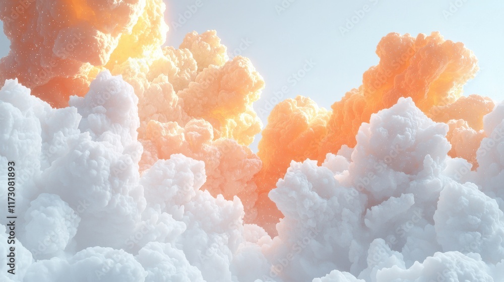 Poster dynamic abstract cosmic clouds digital art colorful background creative environment wide viewpoint v