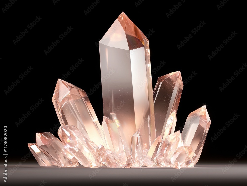 Poster dynamic crystal shapes in digital abstract background creative art design studio environment high-qu