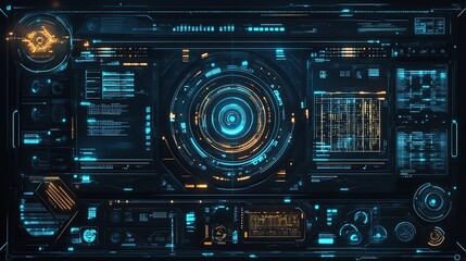 Abstract Technology Interface with Glowing Light Pattern Design