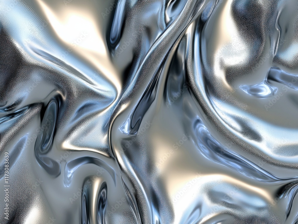 Poster dynamic liquid metal textures abstract background digital art modern design studio environment close