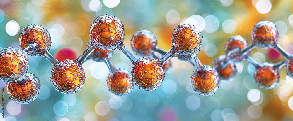 Poster 3d render of molecule structure.