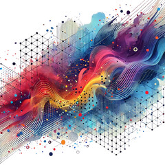 Abstract background, technology, bright colors. Isolated on transparent background