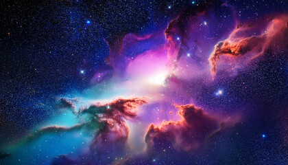 Fototapeta premium Galaxy, universe, Star, Sky and Clouds, Generated image