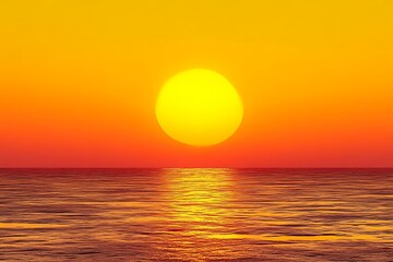 Naklejka premium Vibrant sunset over calm ocean. (3)