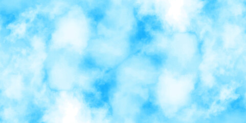 Sky Nature Landscape Background, Sky background with white fluffy clouds, blue sky with clouds, Light sky blue shades watercolor background.