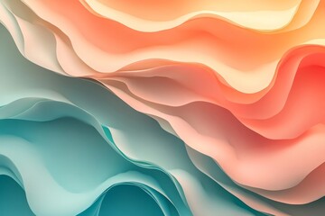 Obraz premium Soft teal orange gradient background, vivid gradients texture, album art, modern layout, Generative AI