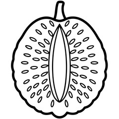 Jackfruit line art vector